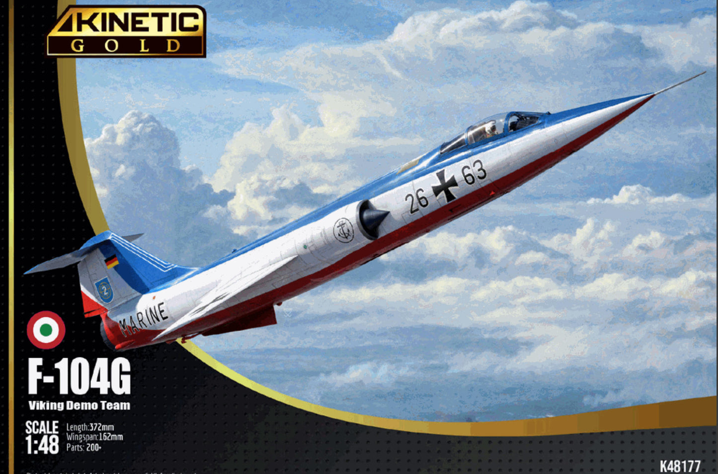 KINETIC K48177 1/48 F-104G Viking Demo Team Fighter Assembly Model Kit Presale