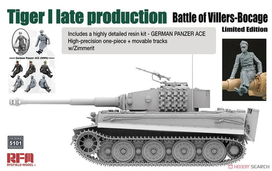 Rye Field 5101 1/35 TIGER I Late Battle of Villers-Bocage Zimmerit & Panzer Ace