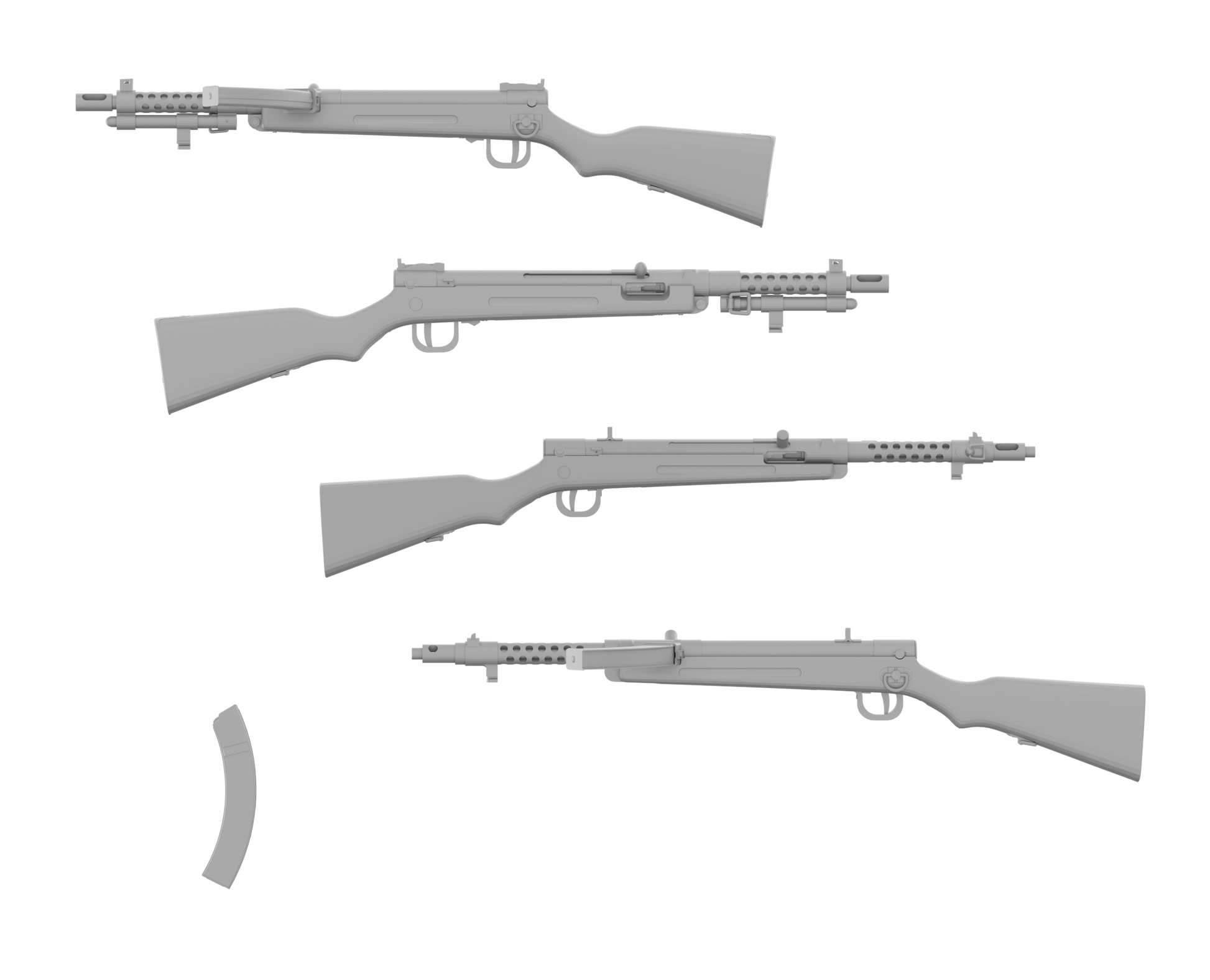 Rheinmetall 35072 1/35 Type 100 Submachine Gun (early/late model)4-pack with PE