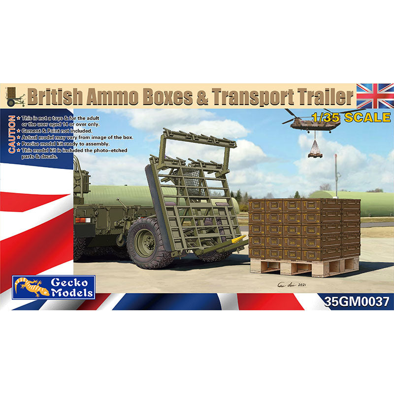 Gecko Models 35GM0037 1/35 British Ammo Boxes&Transport Trailer Model Kit ModelHive