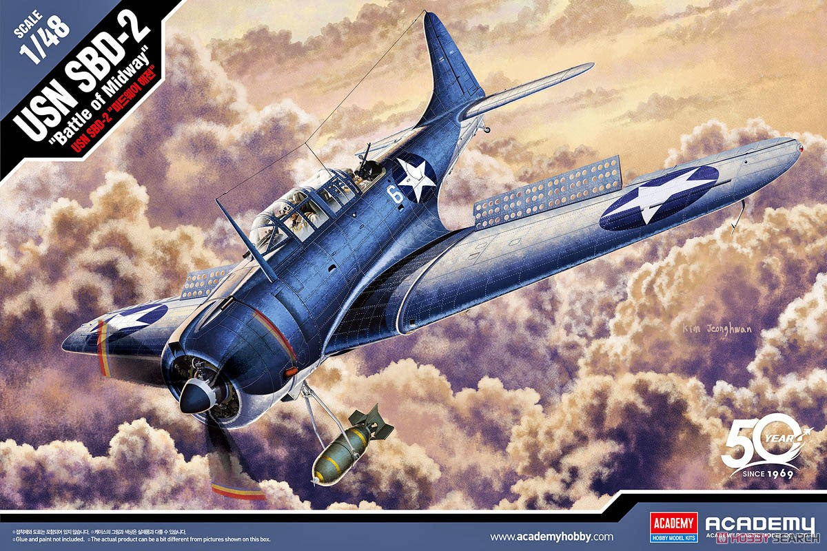 Academy AC12335 1/48 USN SBD-2 "Midway" PLASTIC MODEL kit