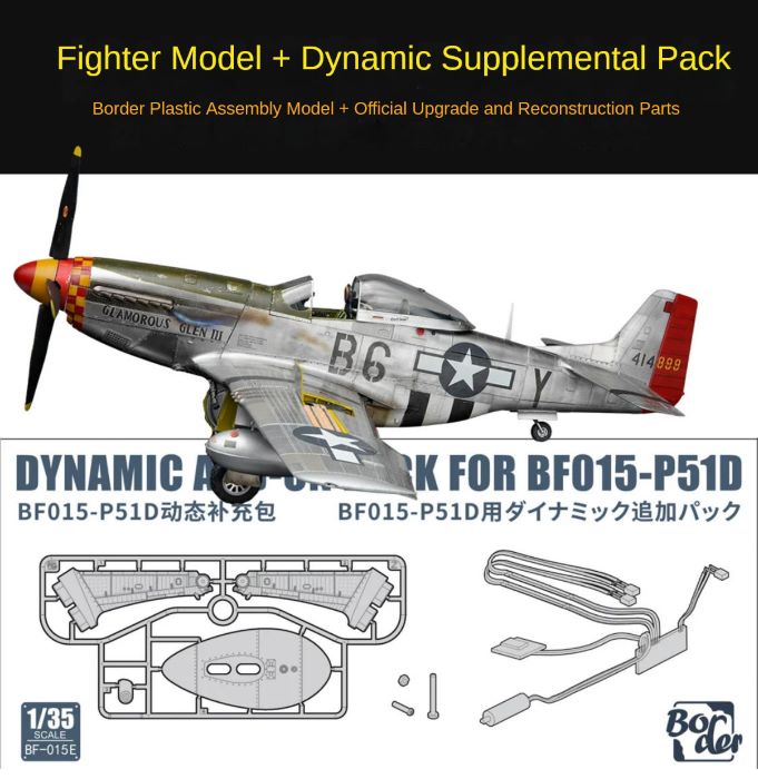 Border 1/35 BF-015 P-51D Mustang Full Interior Fighter w/Dynamic Add-on Pack