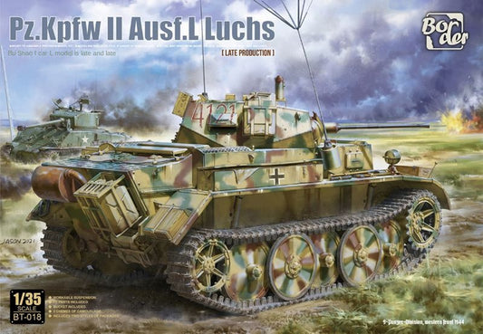 Border BT-018 1/35 Pz.Kpfw II Ausf.L luchs LATE PRODUCTION tank model kit packaging image.