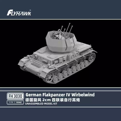 Flyhawk FH3030 1/72 German Flakpanzer IV Wirbelwind Tank Model Kit