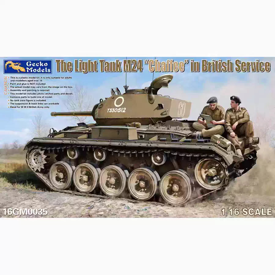 Gecko Models 16GM0035 1/16 Light Tank M24 Chaffee Model Kit (in British Service)