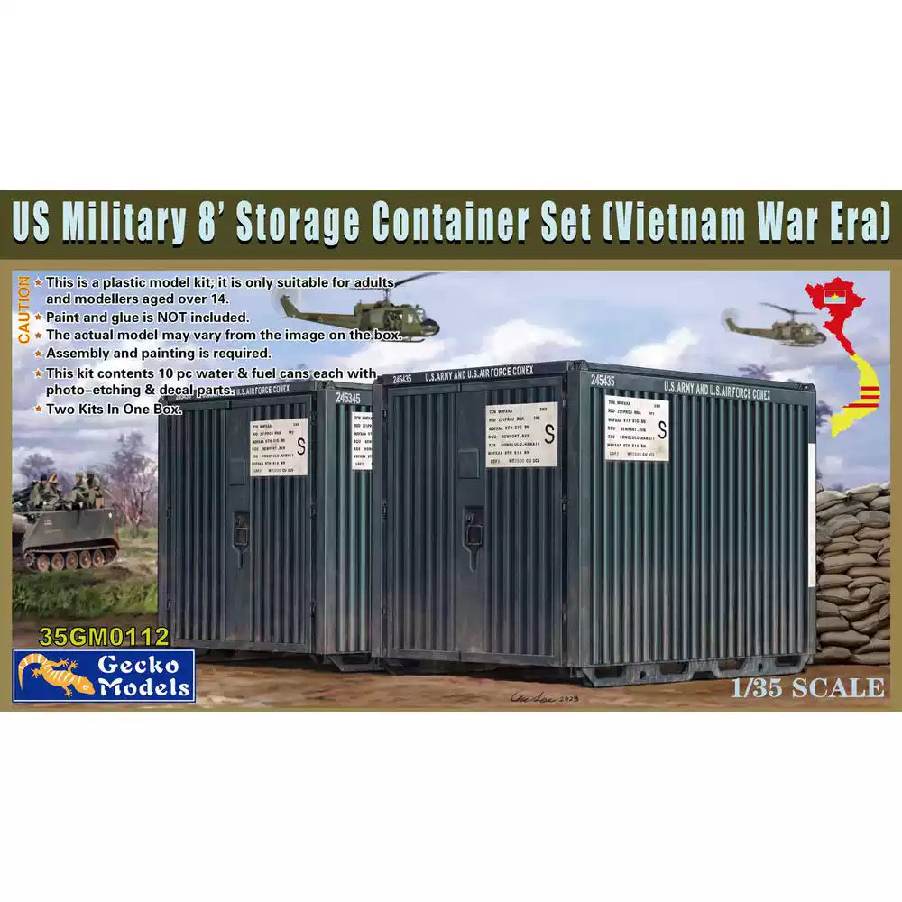 Gecko Models 35GM0112 1/35 US Military 8` Storage Continer Set (Vietnam War Era)
