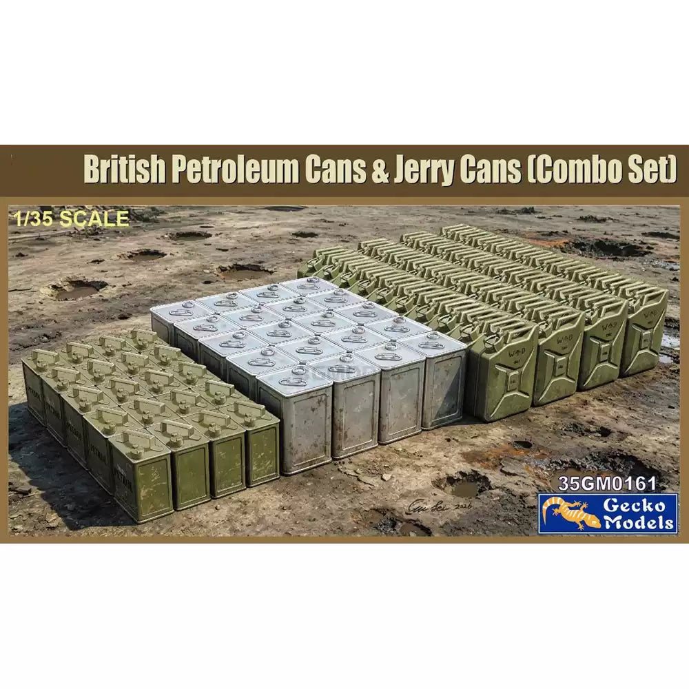 Gecko Models 35GM0161 1/35 WWII British Petroleum Cans & Jerry Cans (Combo Set)