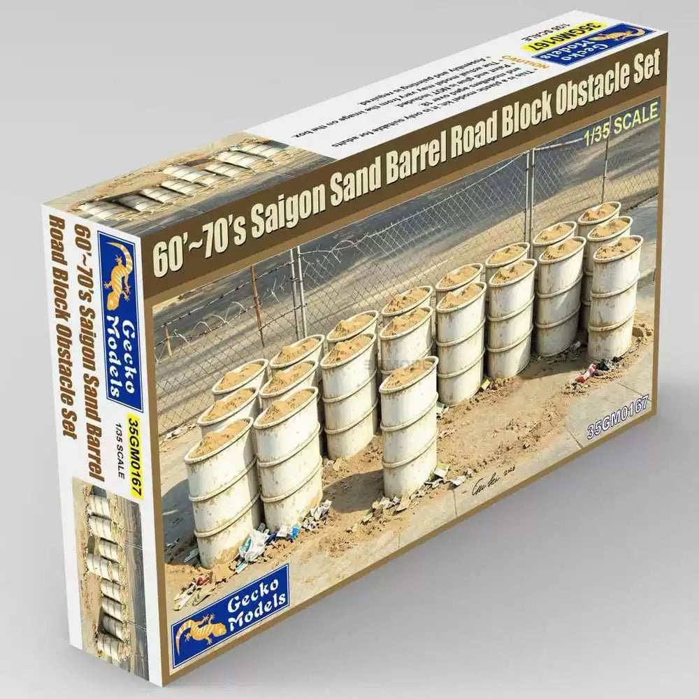Gecko Models 35GM0167 1/35 60´s -70´s Saigon Sand Barrel Road Block Obstacle Set