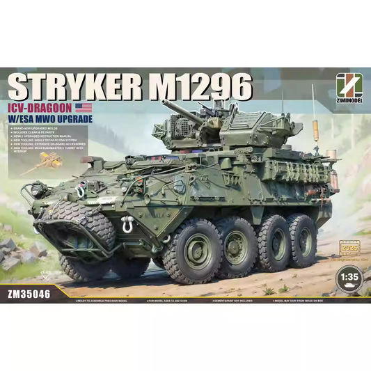 M1296 Stryker ICV-Dragoon w/ESA MWO Upgrade 1/35 Model Kit | Zimi Model ZM35046
