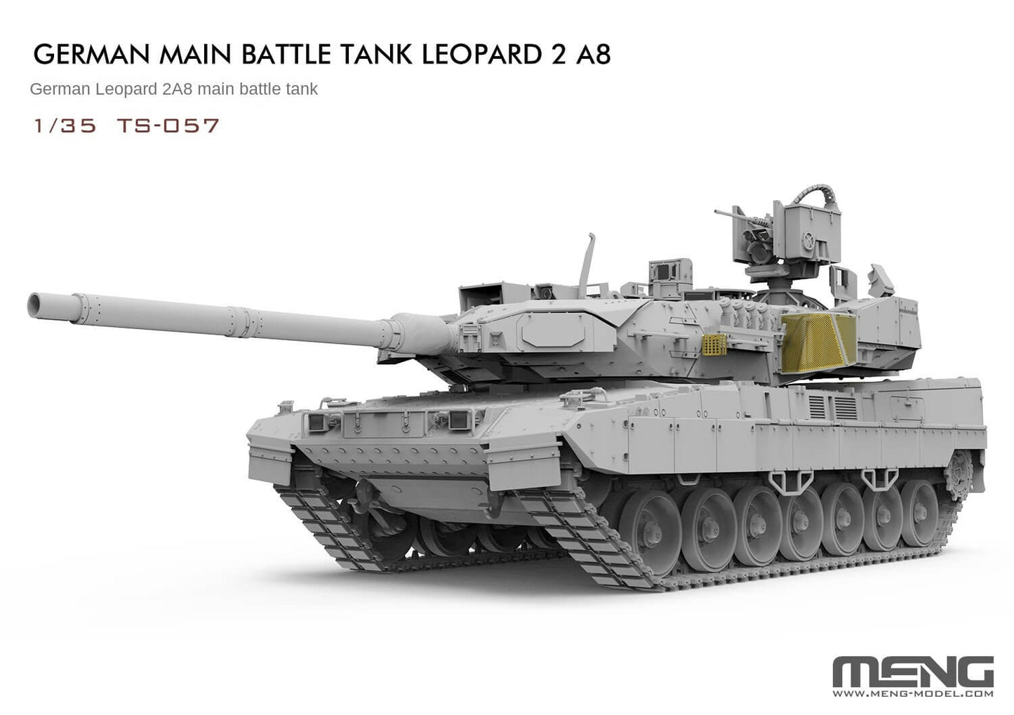 MENG released TS-057 1/35 German Main Battle Tank Leopard 2A8 model kit