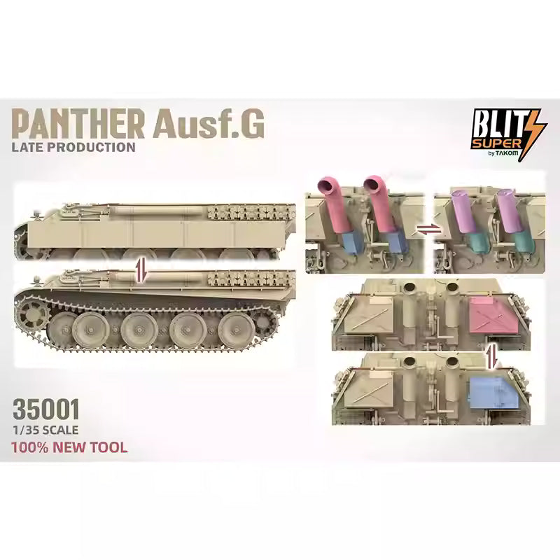 TAKOM 35001A 1/35 Panther Ausf.G Late Prod Tank w/3D Print Night Vision Device
