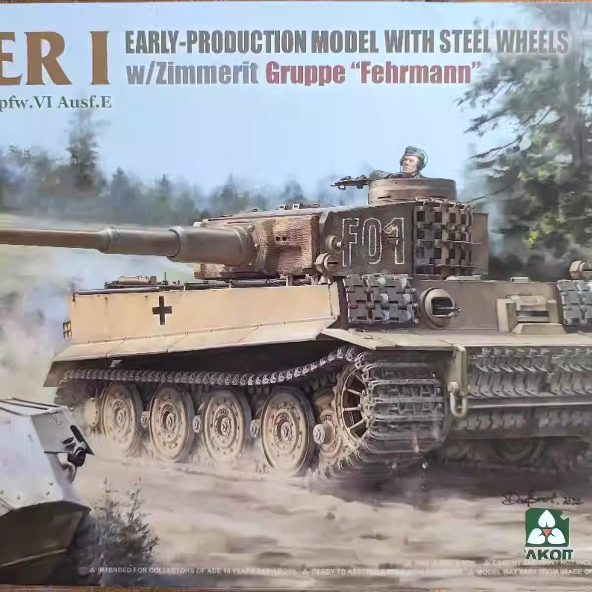 TAKOM 2202 1/35 Tiger I Early-Production w/Steel Wheels Tank Model Kit Reprint