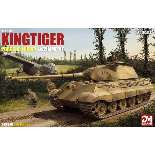 DRAMI DM6848 1/35 King Tiger Tank Model kit Porsche Turret w/Zimmerit