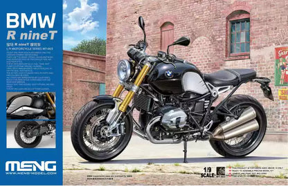 Explore the intricate details of the R nineT MOTORCYCLE Model Kit, a 1/9 scale reproduction 