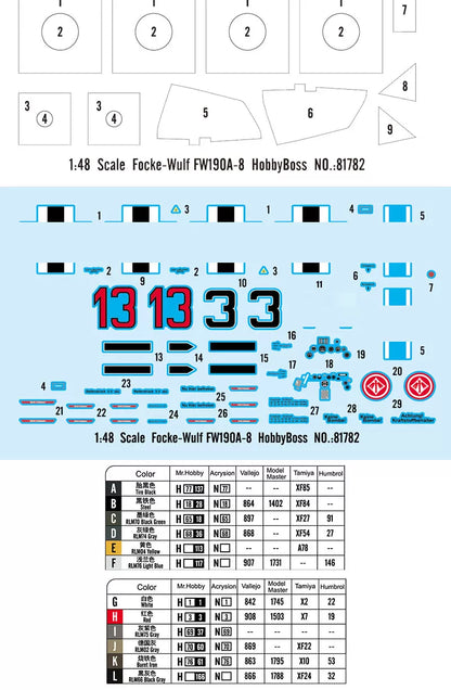 Hobbyboss 81782 1:48 Focke-Wulf FW190A-8 Fighter Model Kit