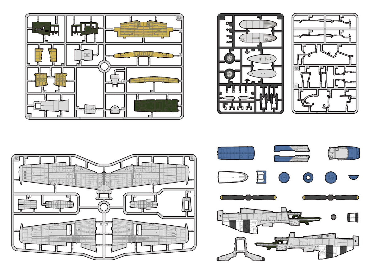 Border BG-002 1/35 P-51D Mustang Blue Nose Full Interior Pre-Painted Aircraft Model Kit
