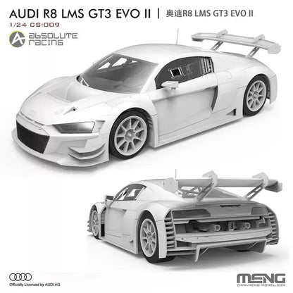 Discover the MENG CS-011 1/24 R8 LMS GT3 EVO II B-Quik Absolute Racing Model Kit