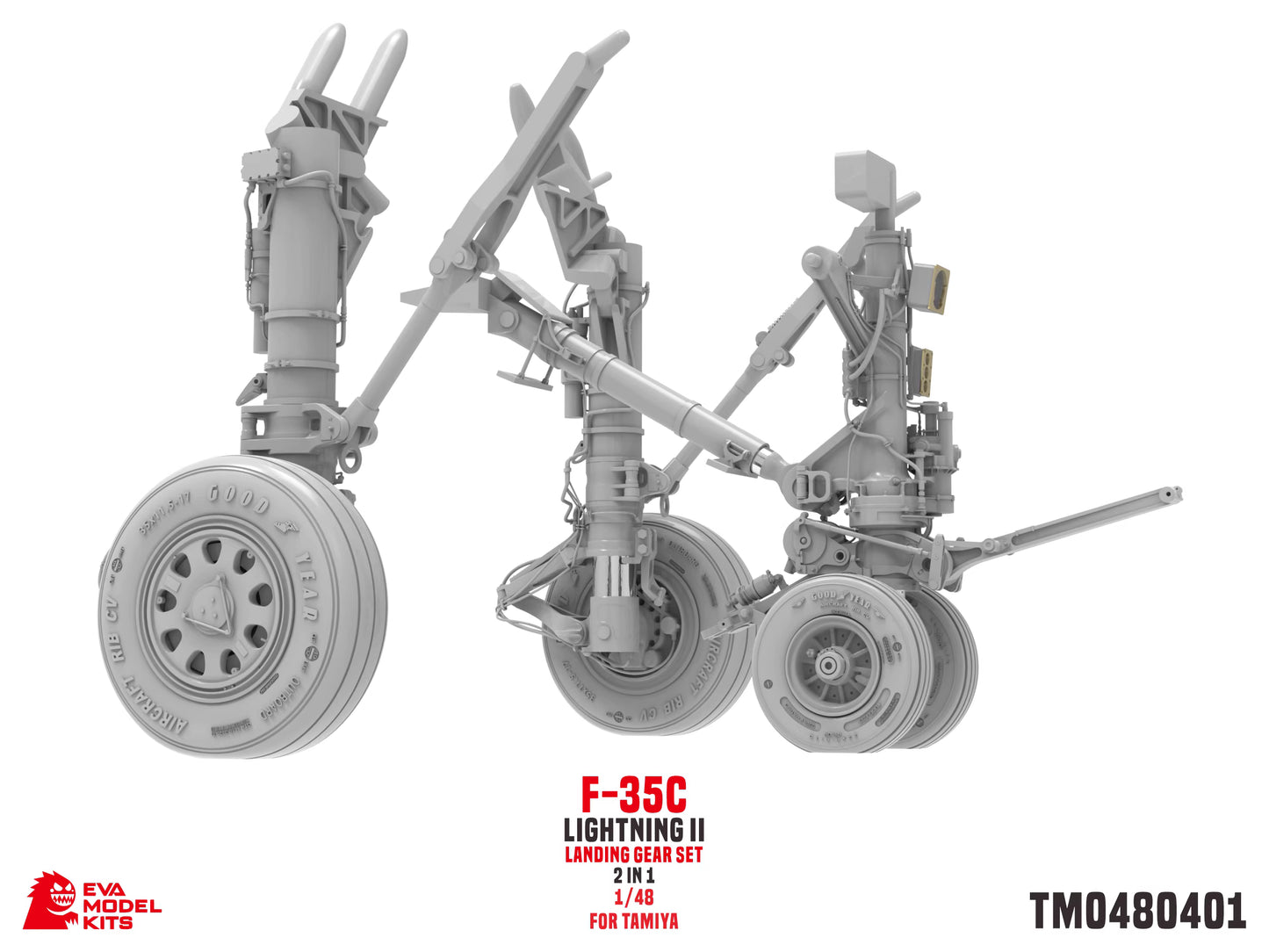 Explore this TM0480401 1/48 F-35C LIGHTNING II LANDING GEAR SET 2IN1 FOR TAMIYA | EVA MODEL KITS