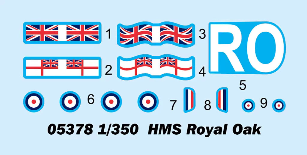Discover the Trumpeter 05378 1/350 HMS Royal Oak Battleship Model Kit Precision with over 510 parts for detailed craftsmanship.