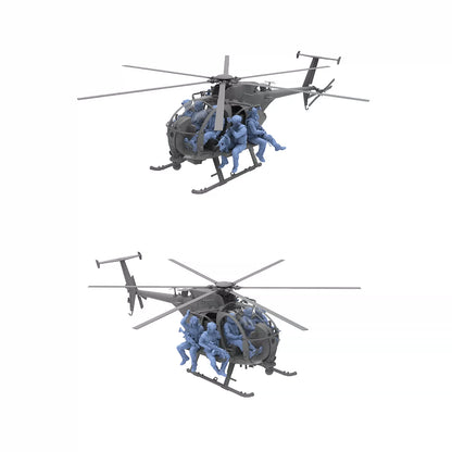 Zimi ZM50003 1/35 MH-6M Combat Team Aircraft Model Kit w/6 Figures 3D Print