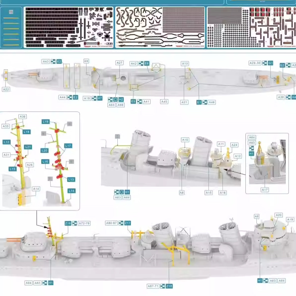 Explore this OSTRICH TM35004FH 1/350 IJN Destroye FUBUKI 1941 Full Bottom Version & Upgrade Kit
