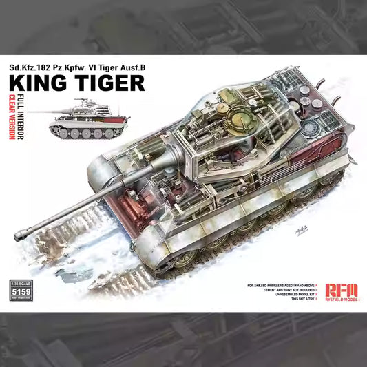 RYE FIELD 5159 1/35 Sd.Kfz.182 Pz.Kpfw.VI Tiger Ausf. B King Tiger Full Interior