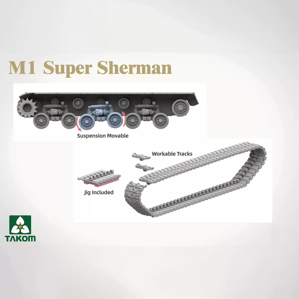 TAKOM 2206 1/35 M1 Super Sherman Tank Model Kit Reprint