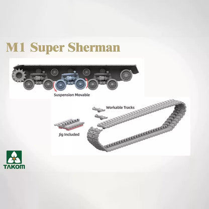 TAKOM 2206 1/35 M1 Super Sherman Tank Model Kit Reprint