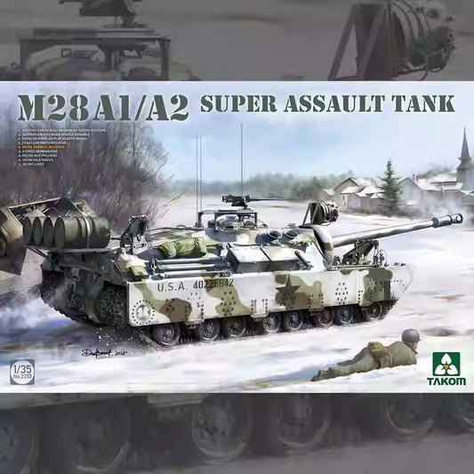 Find the TAKOM 2210 1/35 M28A1/A2 Super Assault (2 Options)Tank Model Kit