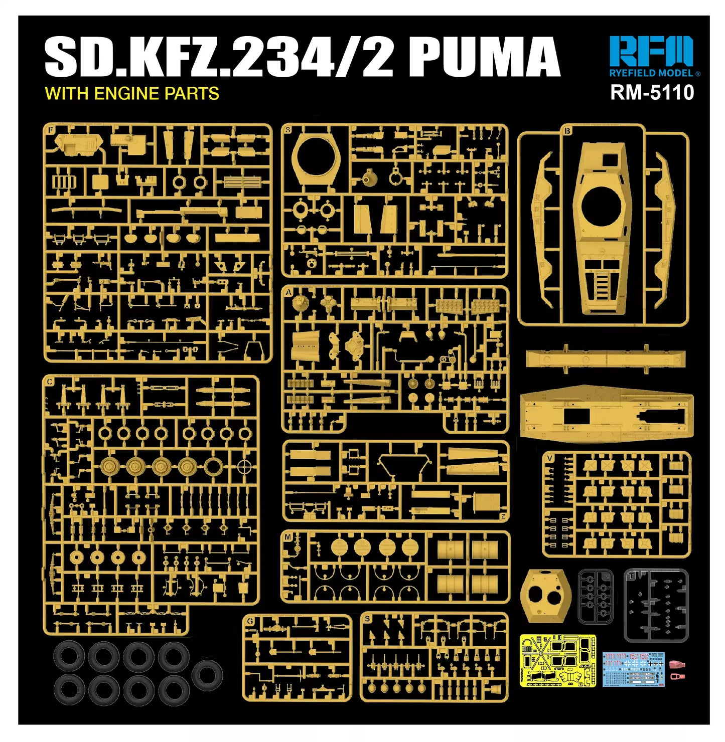Sd.kfz.234/2 W/ Engine Tank Model Kit | RYE FIELD RFM 5110 1/35