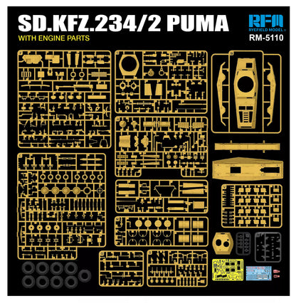 Sd.kfz.234/2 W/ Engine Tank Model Kit | RYE FIELD RFM 5110 1/35