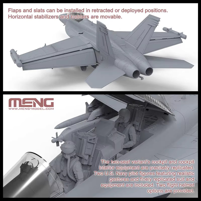Discover the BOEING EA-18G GROWLER Aircraft Model Kit by MENG. Perfect for aviation enthusiasts and model builders, scale 1/48.