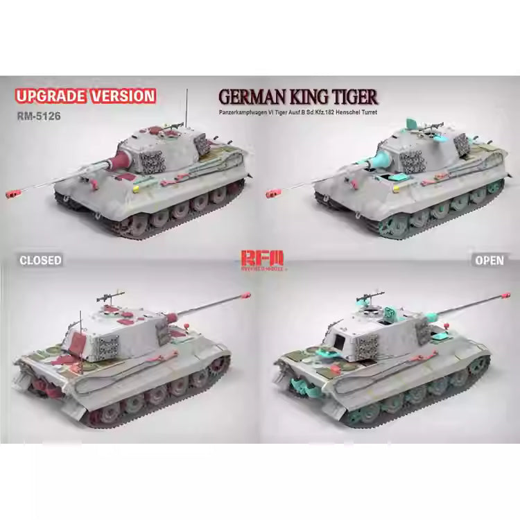 RYEFIELD 5126 1/35 KING TIGER Vl Henschel Turret Tank Model Kit Upgrade