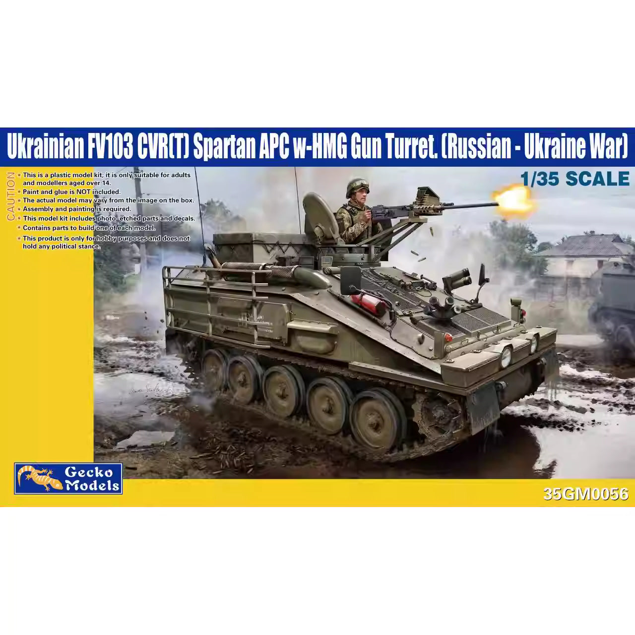 Explore the Ukrainian FV103 CVR.T Spartan APC model kit, featuring movable tracks and etched details—a must-have for military enthusiasts!