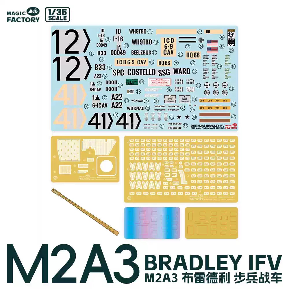 MAGIC FACTORY 2015 1/35 M2A3 Bradley IFV Tank Model Kit