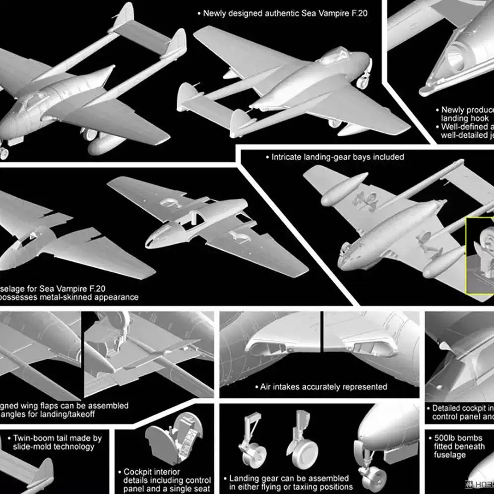 DRAMI DM5112 1/35 Royal Sea Vampire F.20 Aircraft Model Kit