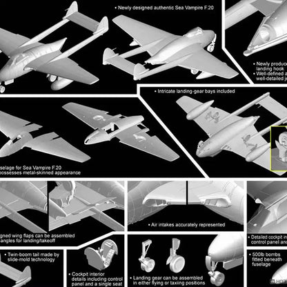 DRAMI DM5112 1/35 Royal Sea Vampire F.20 Aircraft Model Kit