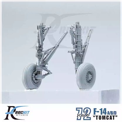 Upgrade your Tamiya kit with ROCKIT 720101T 1/72 F/14 A/B/D landing gears made from high-quality 3D-print resin and metal parts for enhanced realism.