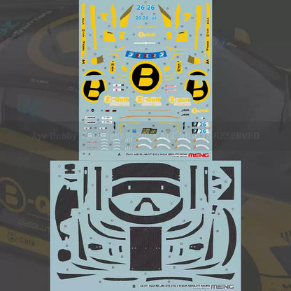 Discover the MENG CS-011 1/24 R8 LMS GT3 EVO II B-Quik Absolute Racing Model Kit