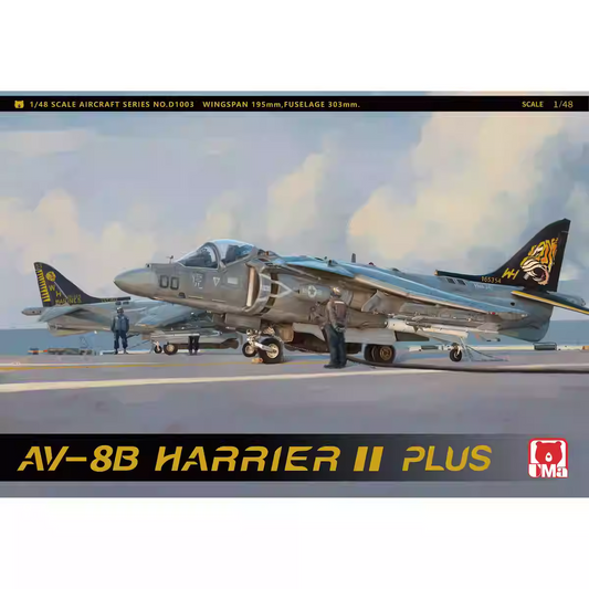 AV-8B Harrier II PLUS Tiger Camouflage 1/48 Attack Aircraft Model Kit | UMa Model D1003