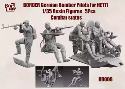 Explore this Border BR-008 1/35 Pilots Resin Figures Combat Status(5pcs) For He 111H-6 BF-018