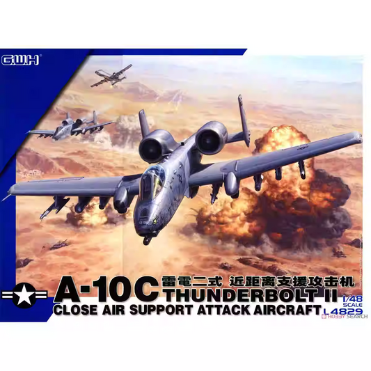 Build the detailed A-10C Thunderbolt II Airplane Model Kit from Great Wall Hobby L4829. Perfect for enthusiasts, this 1/48 scale kit offers exciting assembly!