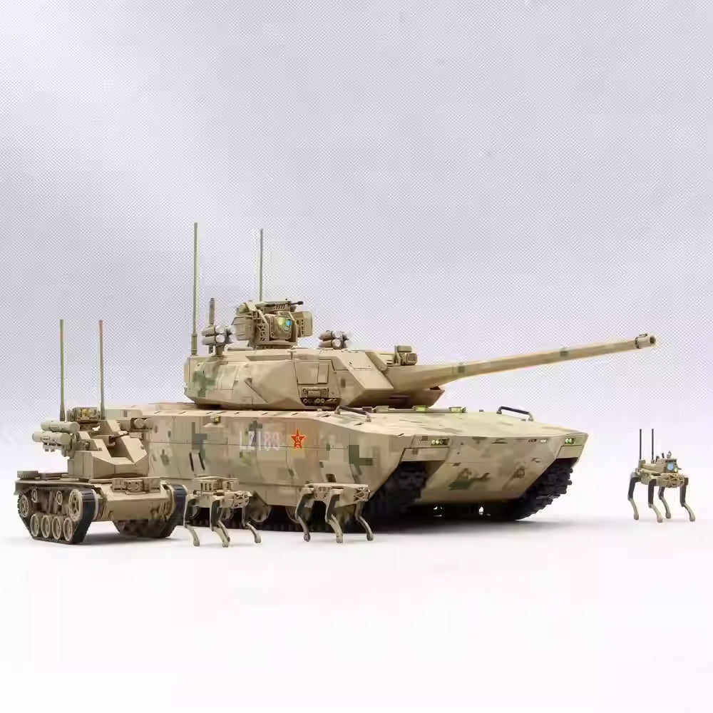 PLA ZTZ-100 MBT Tank Model Kit w/ZRY222 & "Robot Wolves" 1/35 | Border BN-001