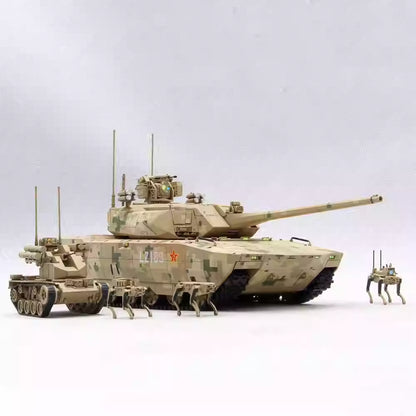 PLA ZTZ-100 MBT Tank Model Kit w/ZRY222 & "Robot Wolves" 1/35 | Border BN-001