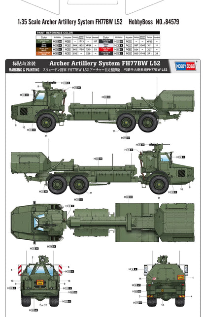 Hobbyboss 84579 1/35 Archer Artillery System FH77BW L52 Model Kit