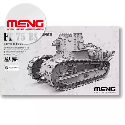 Explore this MENG TS-059 1/35 French FT 75 BS Self-Propelled Artillery Tank Model Kit