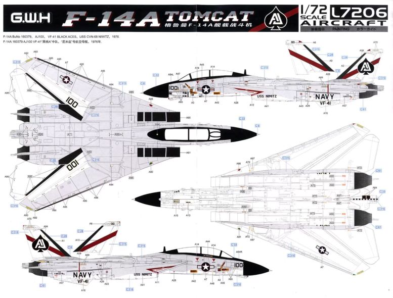 Discover the GreatWall L7206 f-14a 1/72 Aircraft model kit