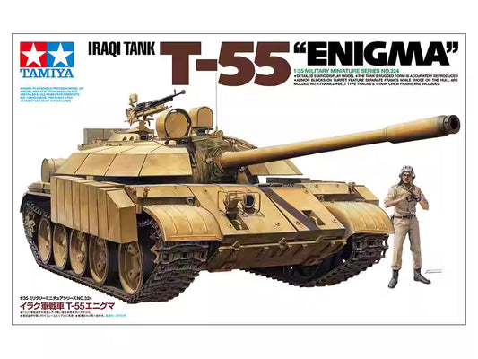 Discover the intricate details of the 1/35 Iraqi T-55 MBT 'ENIGMA' Tank Model Kit by Tamiya. Limited stock, order yours today!