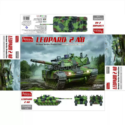 Amusing Hobby 35A080 1/35 German Leopard 2A8 Main Battle Tank Plastic Assembly Model Kit (Metal Barrel Included)