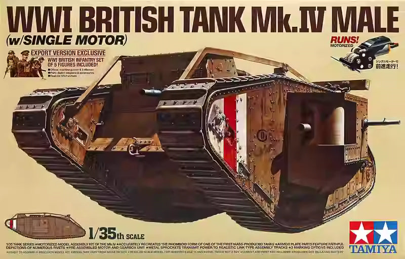 Tamiya 30057 1/35 Military Model WWI British Tank Mk.IV Male